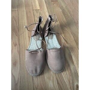 NEW Eileen Fisher Flat Elastic Lace up Espadrille Size 11